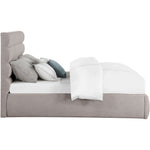 Adam Linen Textured Fabric Upholstered King Bed in Taupe