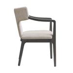 Eloria Chenille Wood Armchair in Taupe