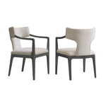 Eloria Chenille Wood Armchair in Taupe