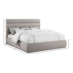 Adam Linen Textured Fabric Upholstered King Bed in Taupe