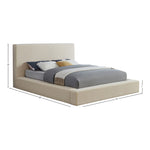 Dorian Velvet Upholstered Queen Bed in Cream
