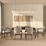 Eloria Chenille Wood Armchair in Taupe