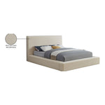 Dorian Velvet Upholstered Queen Bed in Cream