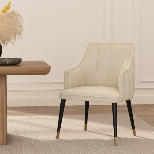 Eda Wood Armchair in Cream