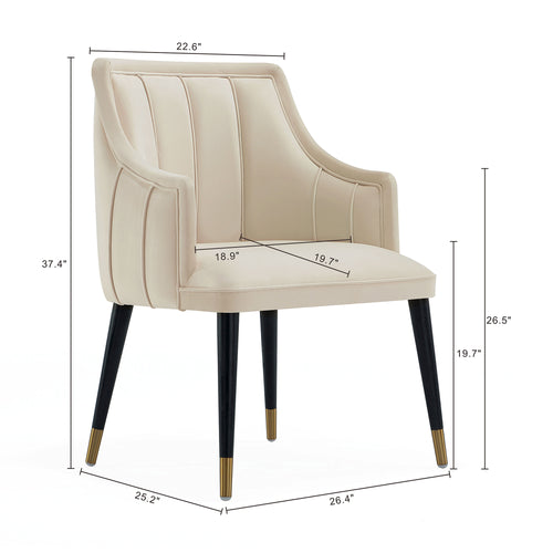 Eda Wood Armchair in Cream
