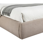 Adam Linen Textured Fabric Upholstered Queen Bed in Beige