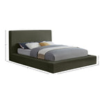 Dorian Velvet Upholstered Queen Bed in Green