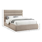 Adam Linen Textured Fabric Upholstered Queen Bed in Beige