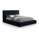 Dorian Velvet Upholstered Queen Bed in Navy