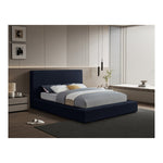 Dorian Velvet Upholstered Queen Bed in Navy