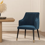 Eda Wood Armchair in Midnight Blue