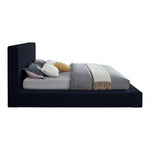 Dorian Velvet Upholstered Queen Bed in Navy