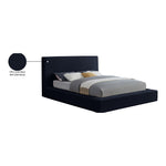Dorian Velvet Upholstered Queen Bed in Navy