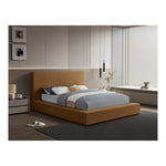 Dorian Velvet Upholstered Queen Bed in Saddle