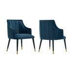 Eda Wood Armchair in Midnight Blue