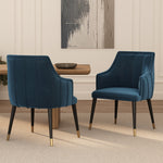 Eda Wood Armchair in Midnight Blue