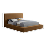 Dorian Velvet Upholstered Queen Bed in Saddle
