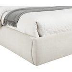 Adam Linen Textured Fabric Upholstered Queen Bed in Cream