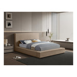 Dorian Velvet Upholstered Queen Bed in Taupe