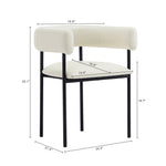 Onda Vegan Leather Metal Dining Chair in Ivory