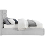 Adam Linen Textured Fabric Upholstered Queen Bed in Grey