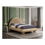Madrid Velvet Upholstered King Bed in Beige
