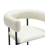 Onda Vegan Leather Metal Dining Chair in Ivory