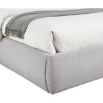 Adam Linen Textured Fabric Upholstered Queen Bed in Grey