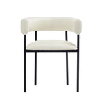 Onda Vegan Leather Metal Dining Chair in Ivory