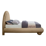 Madrid Velvet Upholstered King Bed in Beige