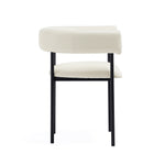 Onda Vegan Leather Metal Dining Chair in Ivory