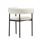 Onda Vegan Leather Metal Dining Chair in Ivory