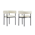Onda Vegan Leather Metal Dining Chair in Ivory