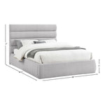 Adam Linen Textured Fabric Upholstered Queen Bed in Grey