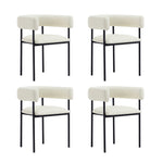 Onda Vegan Leather Metal Dining Chair in Ivory