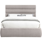 Adam Linen Textured Fabric Upholstered Queen Bed in Taupe