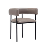 Onda Vegan Leather Metal Dining Chair in Taupe