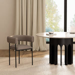 Onda Vegan Leather Metal Dining Chair in Taupe