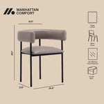 Onda Vegan Leather Metal Dining Chair in Taupe