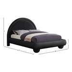 Madrid Velvet Upholstered King Bed in Black