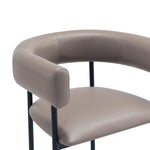 Onda Vegan Leather Metal Dining Chair in Taupe