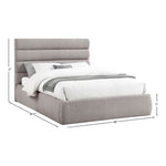 Adam Linen Textured Fabric Upholstered Queen Bed in Taupe