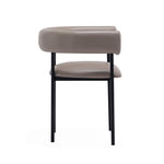 Onda Vegan Leather Metal Dining Chair in Taupe