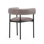 Onda Vegan Leather Metal Dining Chair in Taupe