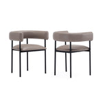 Onda Vegan Leather Metal Dining Chair in Taupe