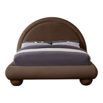 Madrid Velvet Upholstered King Bed in Brown