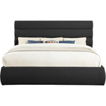 Adam Boucle Fabric Upholstered King Bed in Black