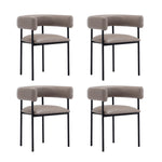Onda Vegan Leather Metal Dining Chair in Taupe