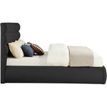 Adam Boucle Fabric Upholstered King Bed in Black