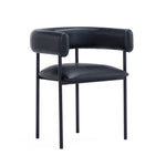 Onda Vegan Leather Metal Dining Chair in Black